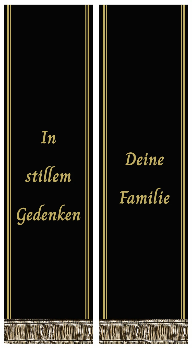 schwarze trauerschleife mit goldener borduere in stillem gedenken